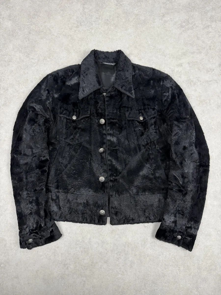 Versace 2000s Versace Faux Fur Black Buttoned Jacket Size US S / EU 44-46 / 1 - 8 Thumbnail