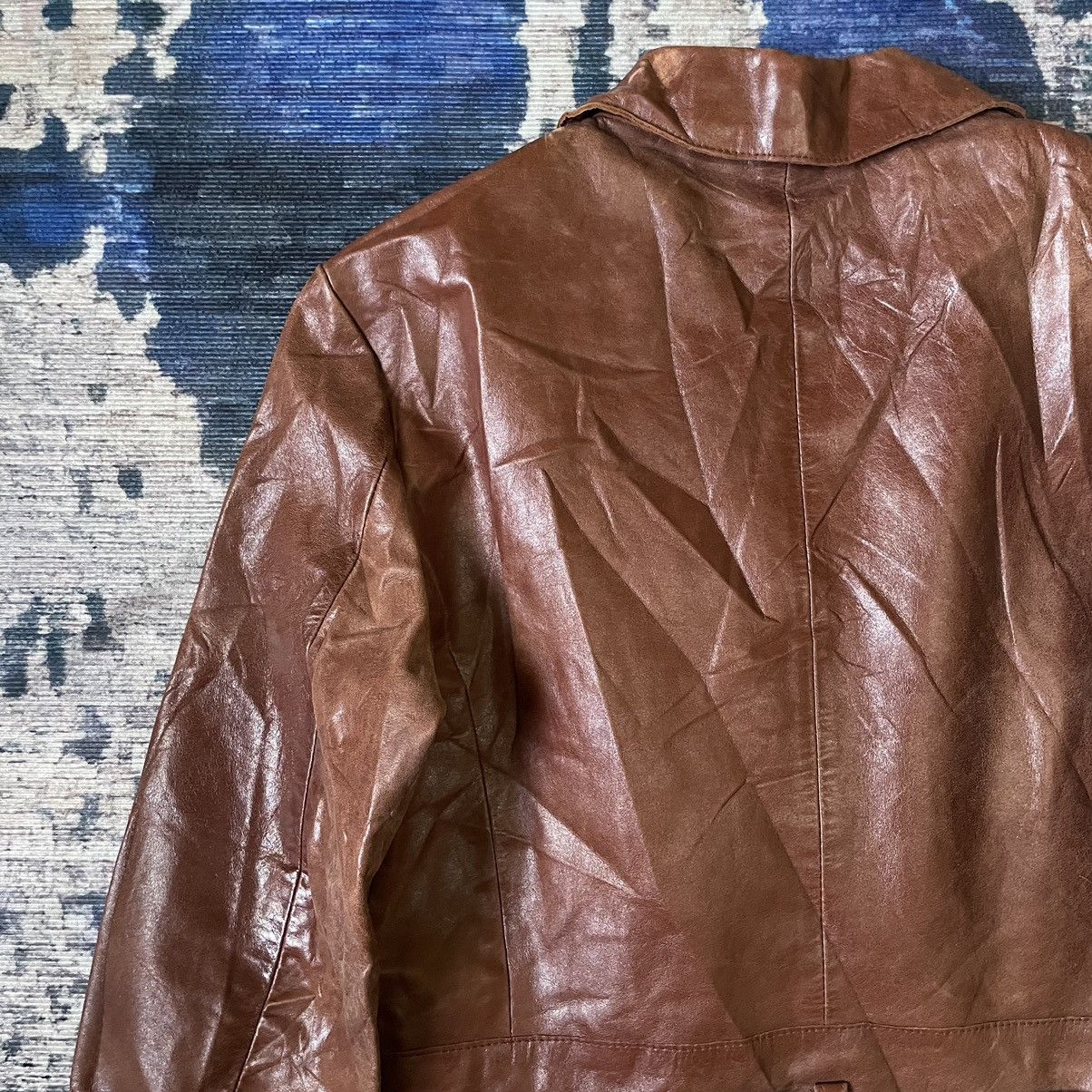 Hysteric Glamour Vintage 1980s Guess Archive Brown Leather Belted Jacket XS Size US XS / EU 42 / 0 - 23 Thumbnail