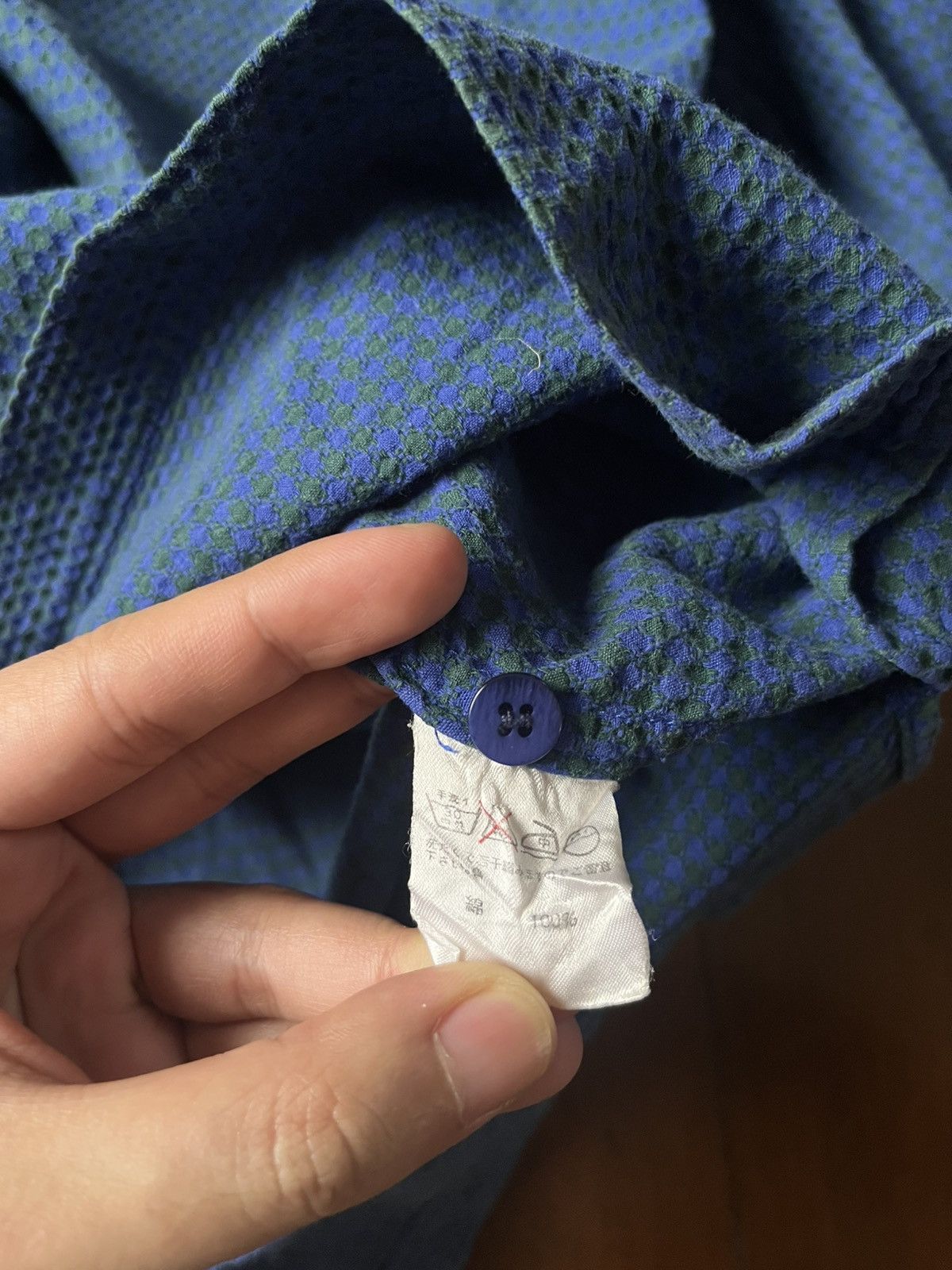 Issey Miyake Issey Miyake Seersucker Pattern Neck Shirt Size US S / EU 44-46 / 1 - 13 Thumbnail
