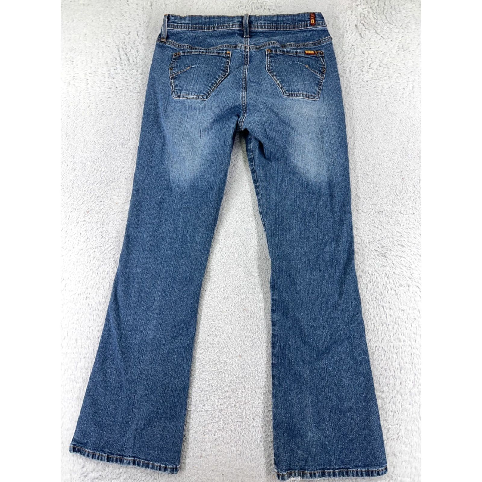 Vintage Bongo Jeans Women 5 Blue Denim Skinny Low Rise Cotton Blend Stretch 26x27 Jeans Women's Blue Skinny 5-Pocket Distressed Modern Denim Style Mens? Size 27" / US 4 / IT 40 - 2 Thumbnail