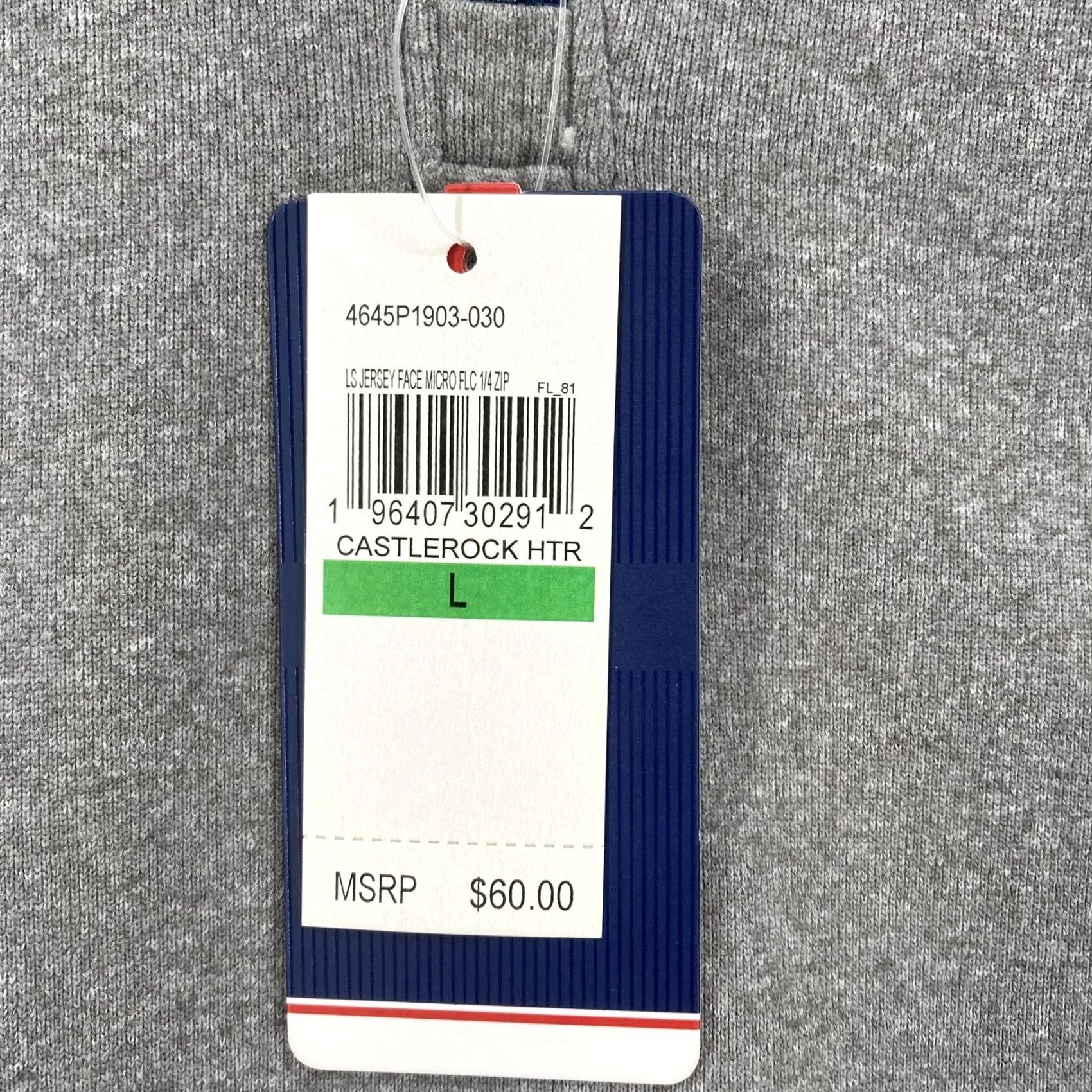 Izod IZOD Pullover Mens Large Gray Quarter Zip Microfleece Sweater Castlerock Logo Size US L / EU 52-54 / 3 - 4 Thumbnail