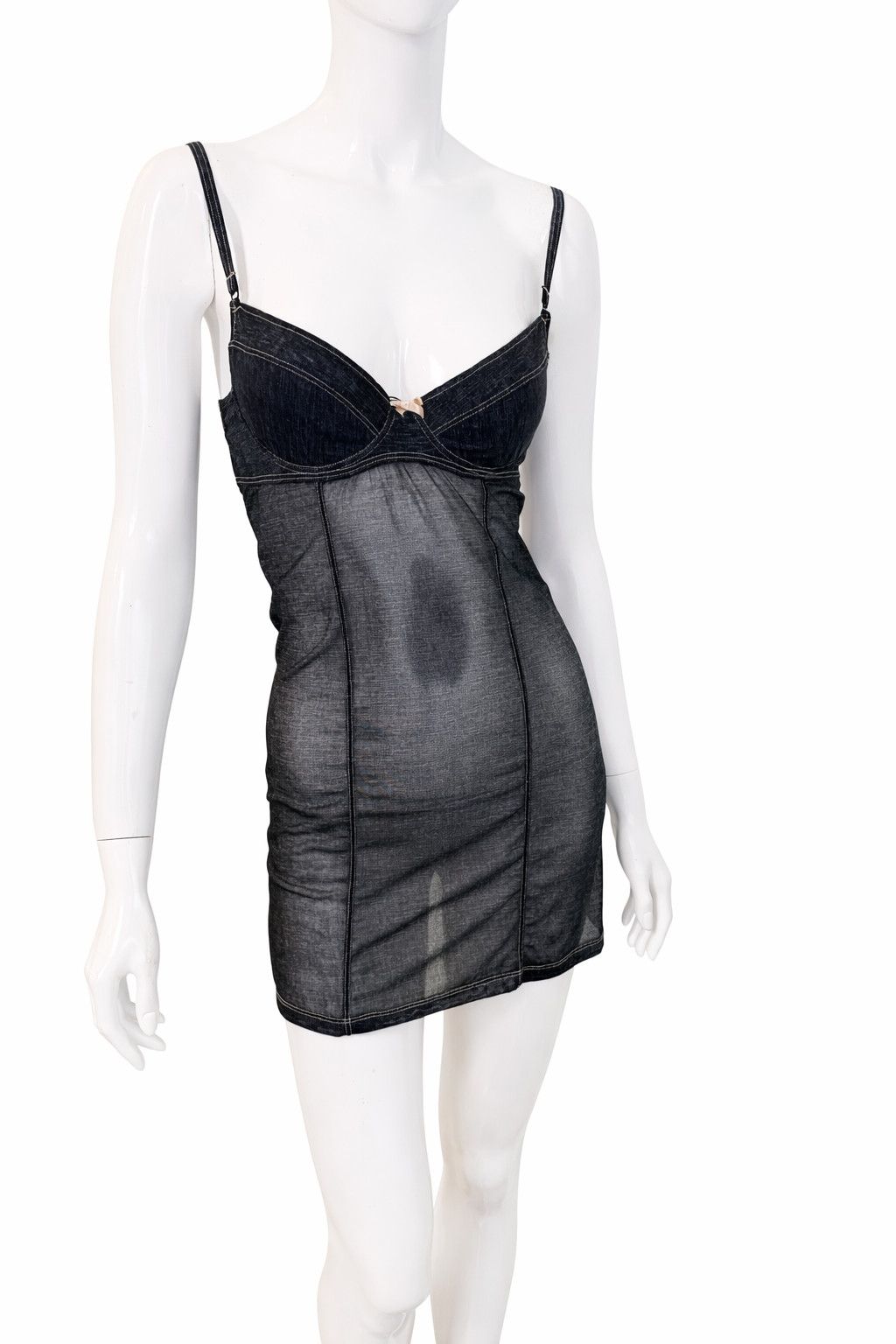 Dolce & Gabbana Dolce & Gabbana Denim Illusion Slip D&G Mesh Mini Dress Size S / US 4 / IT 40 - 1 Thumbnail