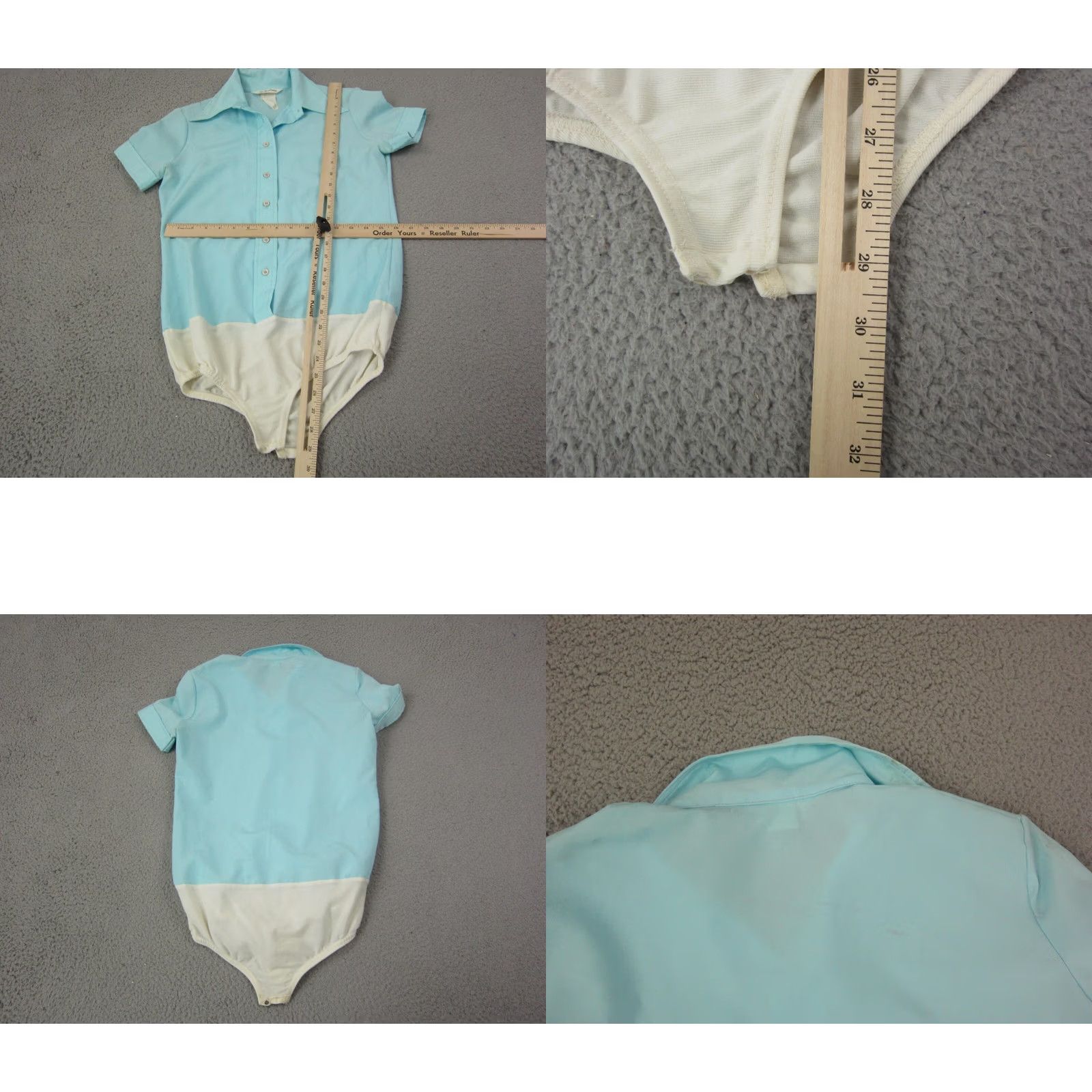 Vintage VINTAGE Lady Manhattan Blue Collared Shirt Bodysuit Womens Medium 9/10 70s Size M / US 6-8 / IT 42-44 - 9 Thumbnail