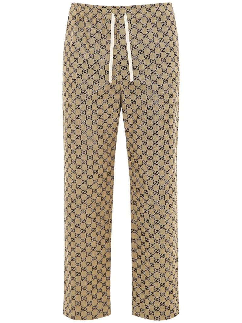 Gucci o1loc1c0925 GG Canvas Pant With Leather Interlocking G Beige Size US 42 / EU 58 - 1 Thumbnail