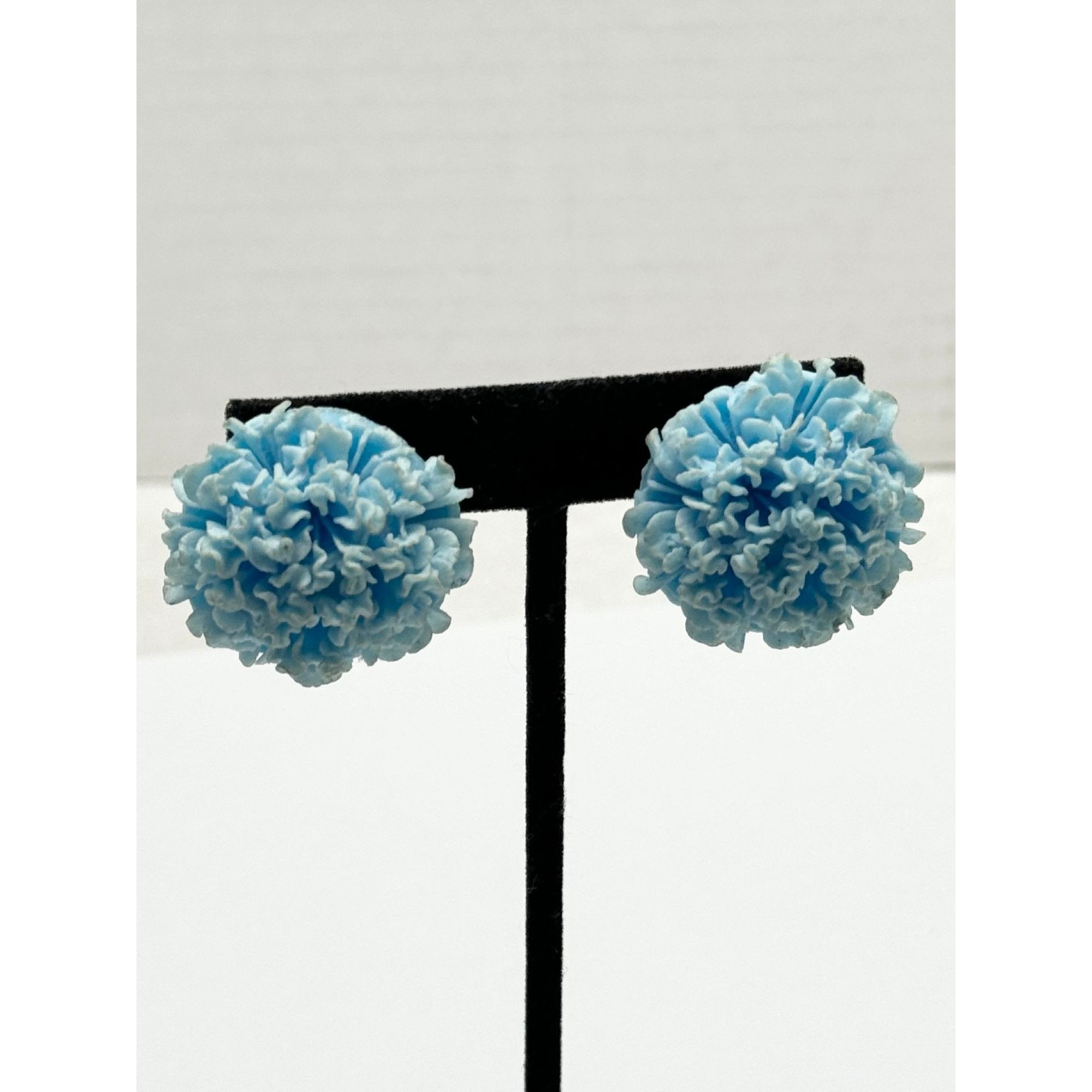 Vintage Vintage blue flower plastic earrings Size ONE SIZE - 4 Thumbnail