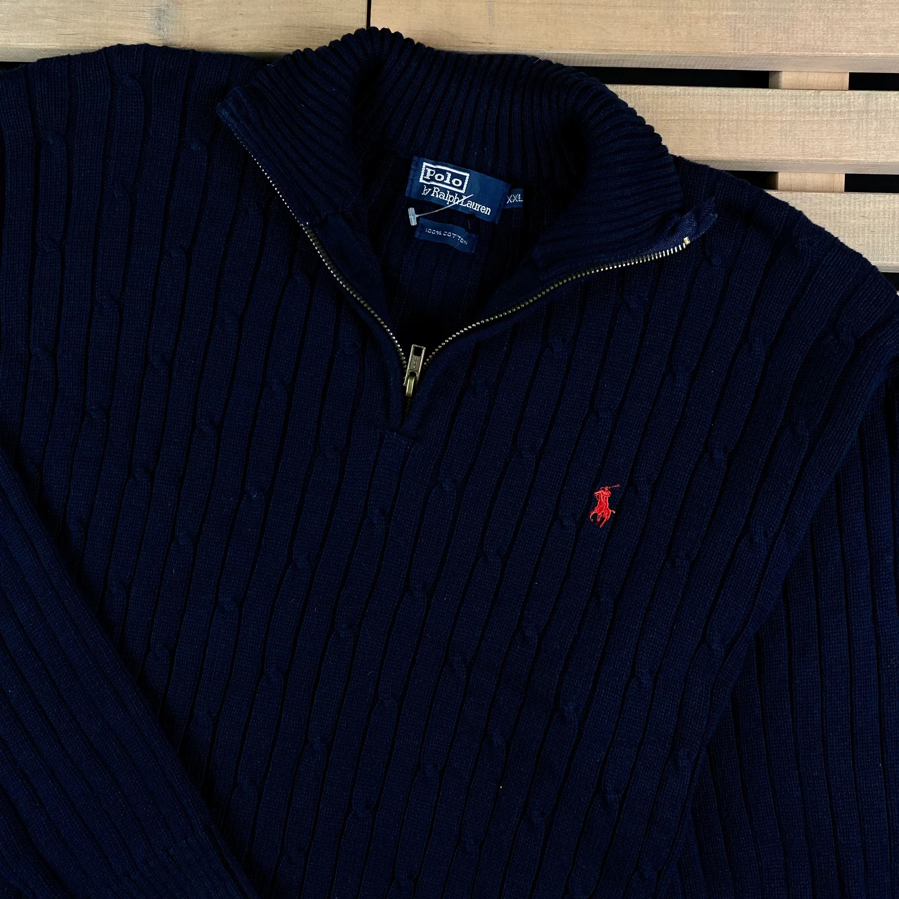 Polo Ralph Lauren × Ralph Lauren × Vintage Men’s Sweater 1/3 Zip Polo By Ralph Lauren Vintage Size XXL Size US XXL / EU 58 / 5 - 2 Thumbnail
