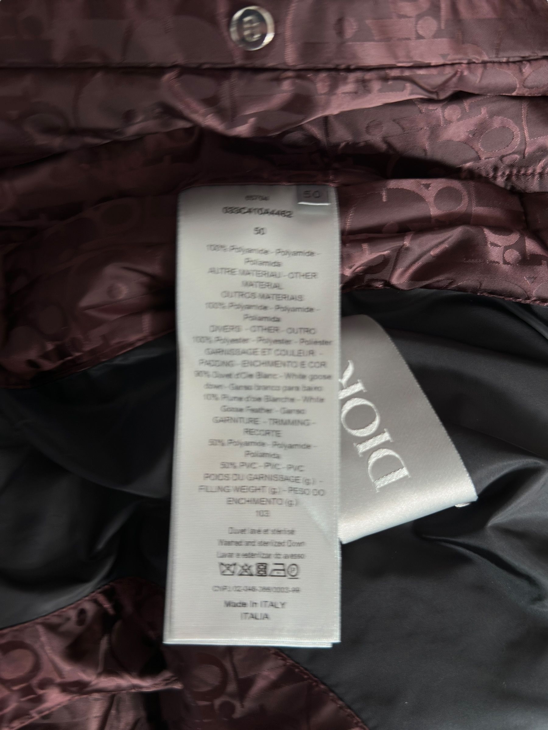 Dior Dior Burgundy Oblique Puffer Vest Size US L / EU 52-54 / 3 - 4 Thumbnail