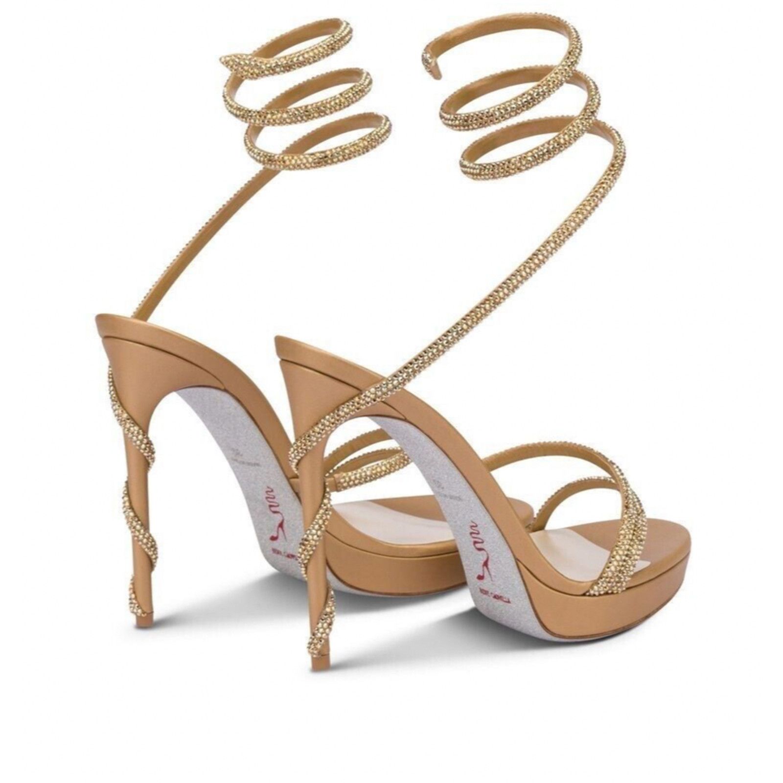 Rene Caovilla Margot 130 Crystal Platform Wrap Strap Sandal Heel Pump 41 Size US 11 / IT 41 - 10 Thumbnail