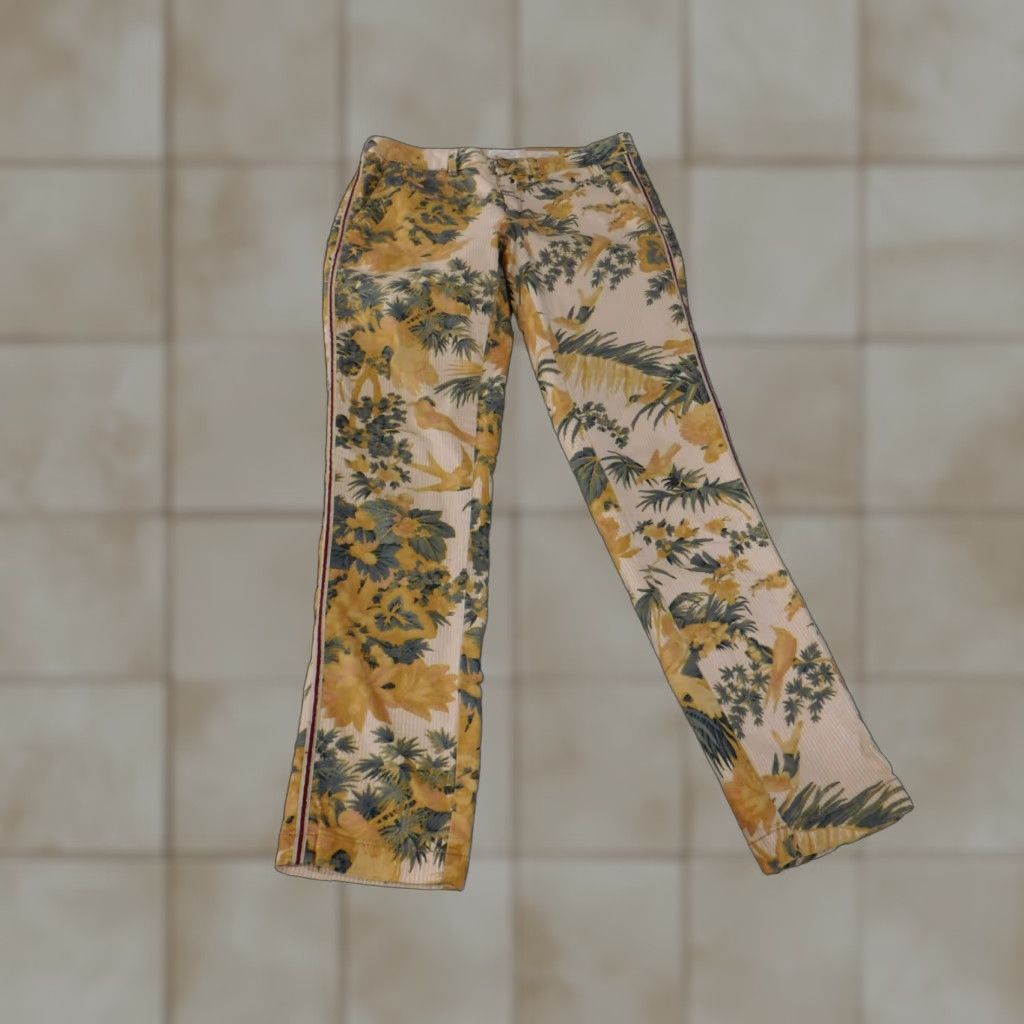 Anthropologie Anthropologie Pants Womens 27 Multicolor Floral Tropical Relaxed Chino Pants Straight Leg Size 27" / US 4 / IT 40 - 1 Thumbnail