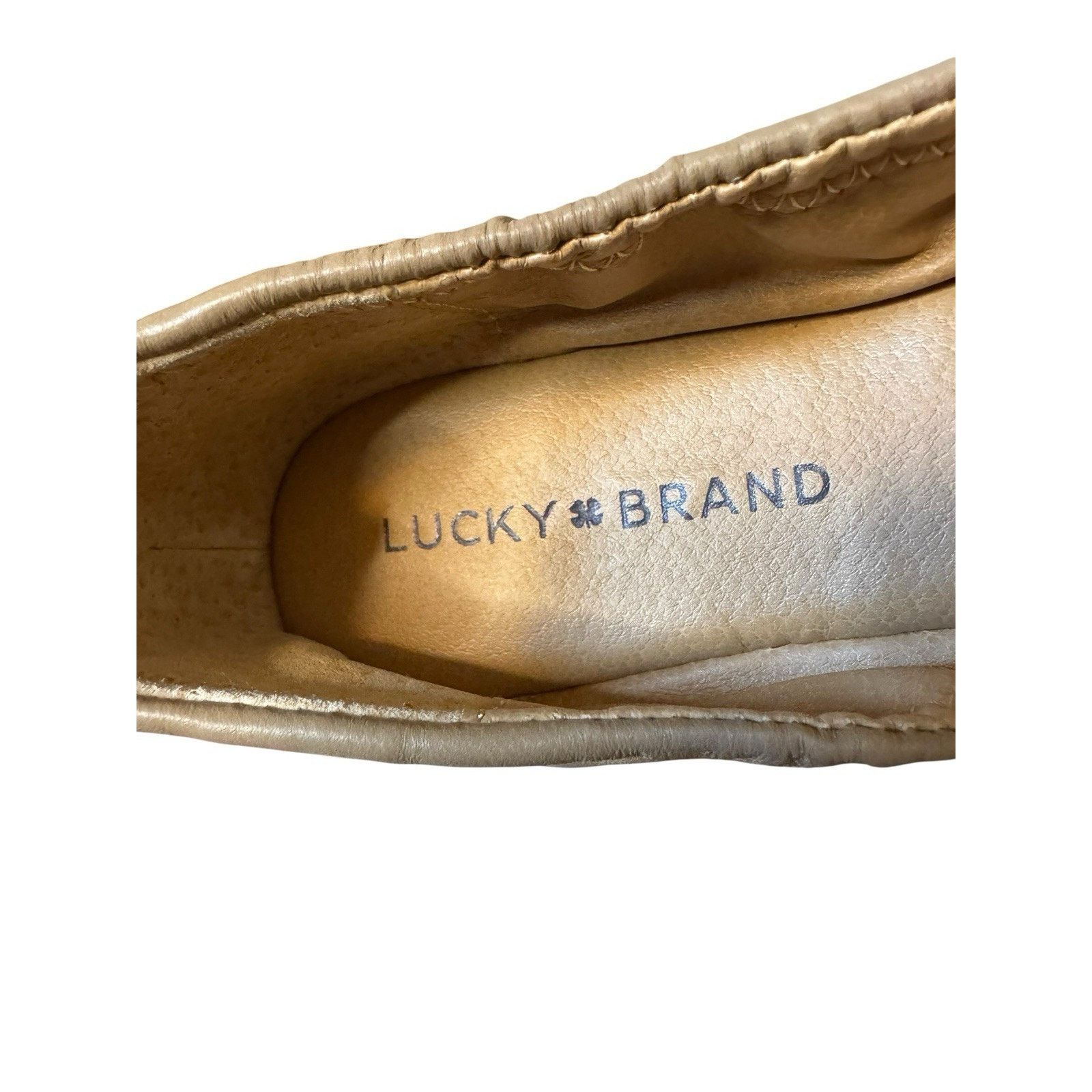 Lucky Brand Lucky Brand NEW Emmie Women's Beige Tan Leather Ballet Flats Size US 7 / IT 37 - 9 Thumbnail