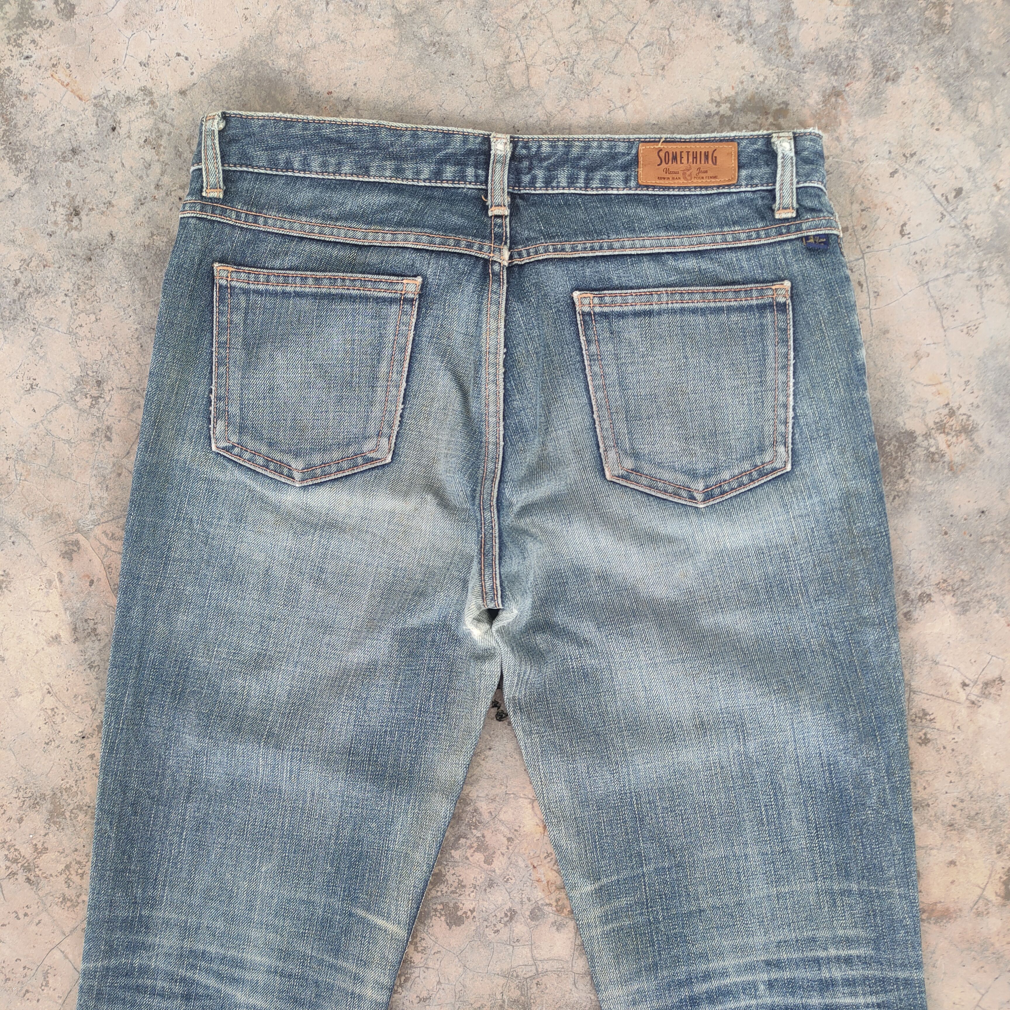 Japanese Brand VINTAGE SOMETHING FLARE FADED DENIM JEANS PANTS Size US 31 - 9 Thumbnail