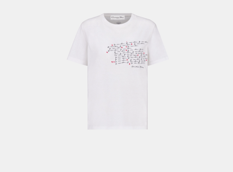 Dior o1w1db11225 453T09 Embroidered T-Shirt in Multicolor Size S / US 4 / IT 40 - 1 Thumbnail