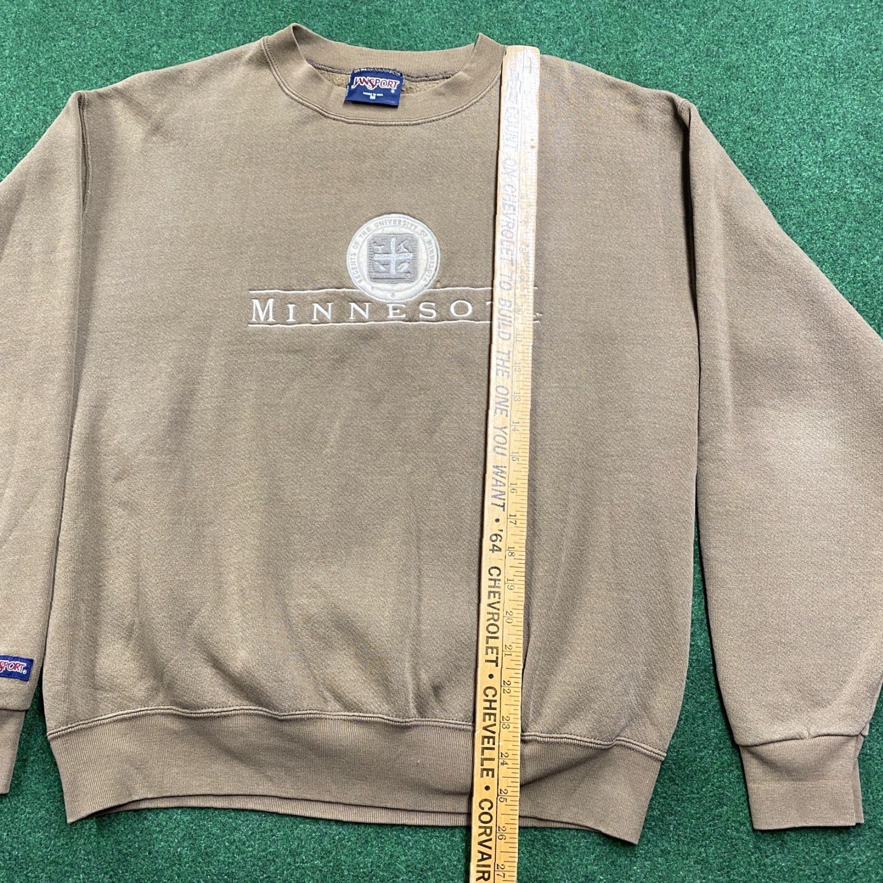 Vintage VINTAGE Unbranded Sweatshirt Mens M Brown Embroidered Pullover Sweater USA MADE Cotton Microfiber Logo 90s Vintage College City USA University Script Size US M / EU 48-50 / 2 - 7 Thumbnail