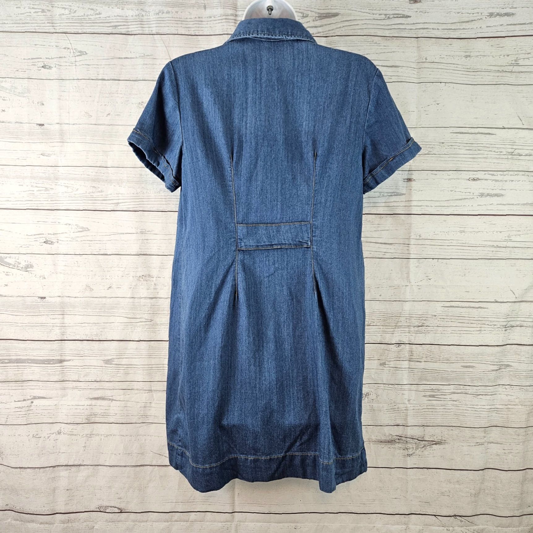 Vintage Cabi 6580 Womens Shirt Dress Sz S Blue Button Front Short Sleeve Piece of Cake Vintage No 90s Size 28" / US 6 / IT 42 - 3 Thumbnail