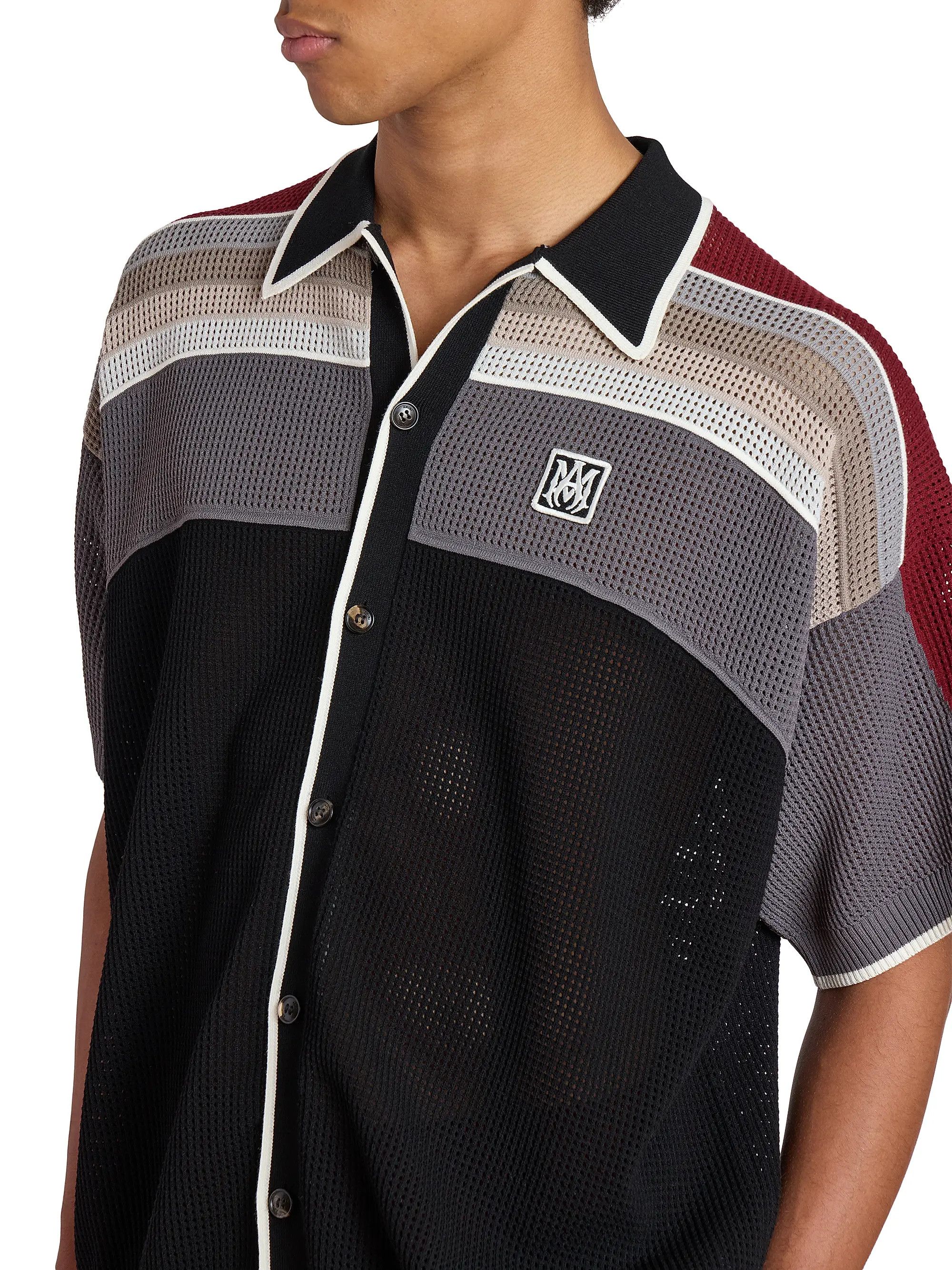 Amiri os11x0526 MA Waffle-Knit Sport Shirt in Multicolor Size US XL / EU 56 / 4 - 6 Thumbnail