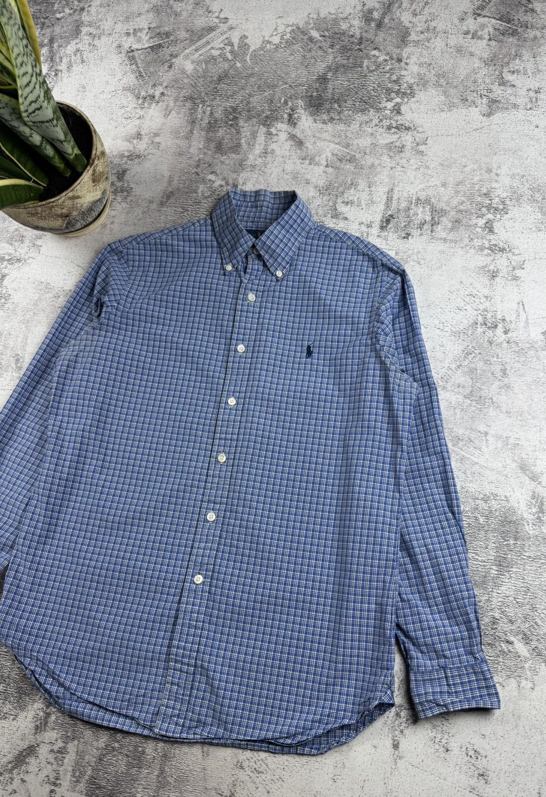 Polo Ralph Lauren Polo Ralph Lauren M Checked 120’s 2-ply Button Blue Men’s Plaid LongSleeve Shirt Size US M / EU 48-50 / 2 - 3 Thumbnail