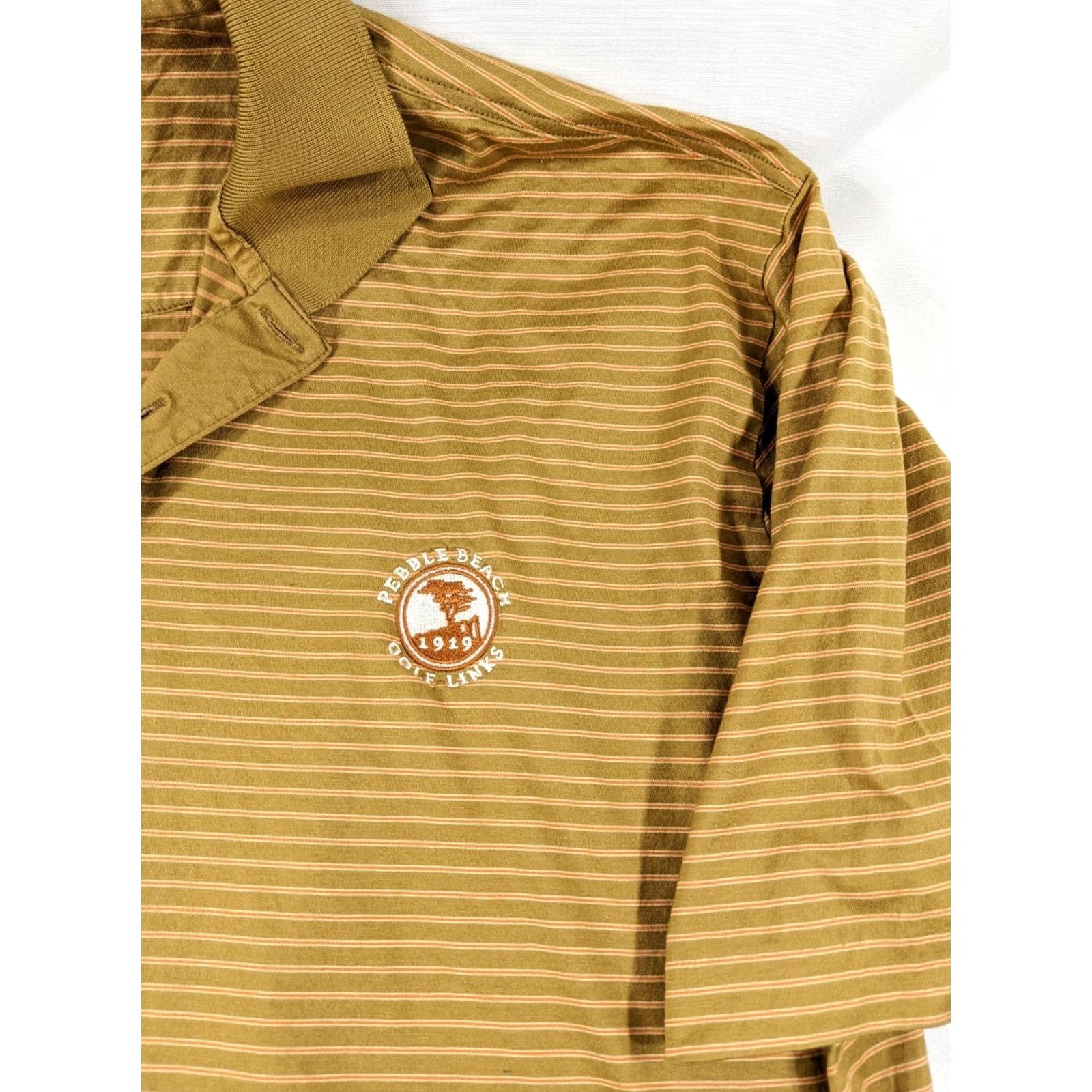 Vintage VINTAGE Pebble Beach Collection Polo Shirt Mens Large Short Sleeve Striped Made Italy Size US L / EU 52-54 / 3 - 2 Thumbnail