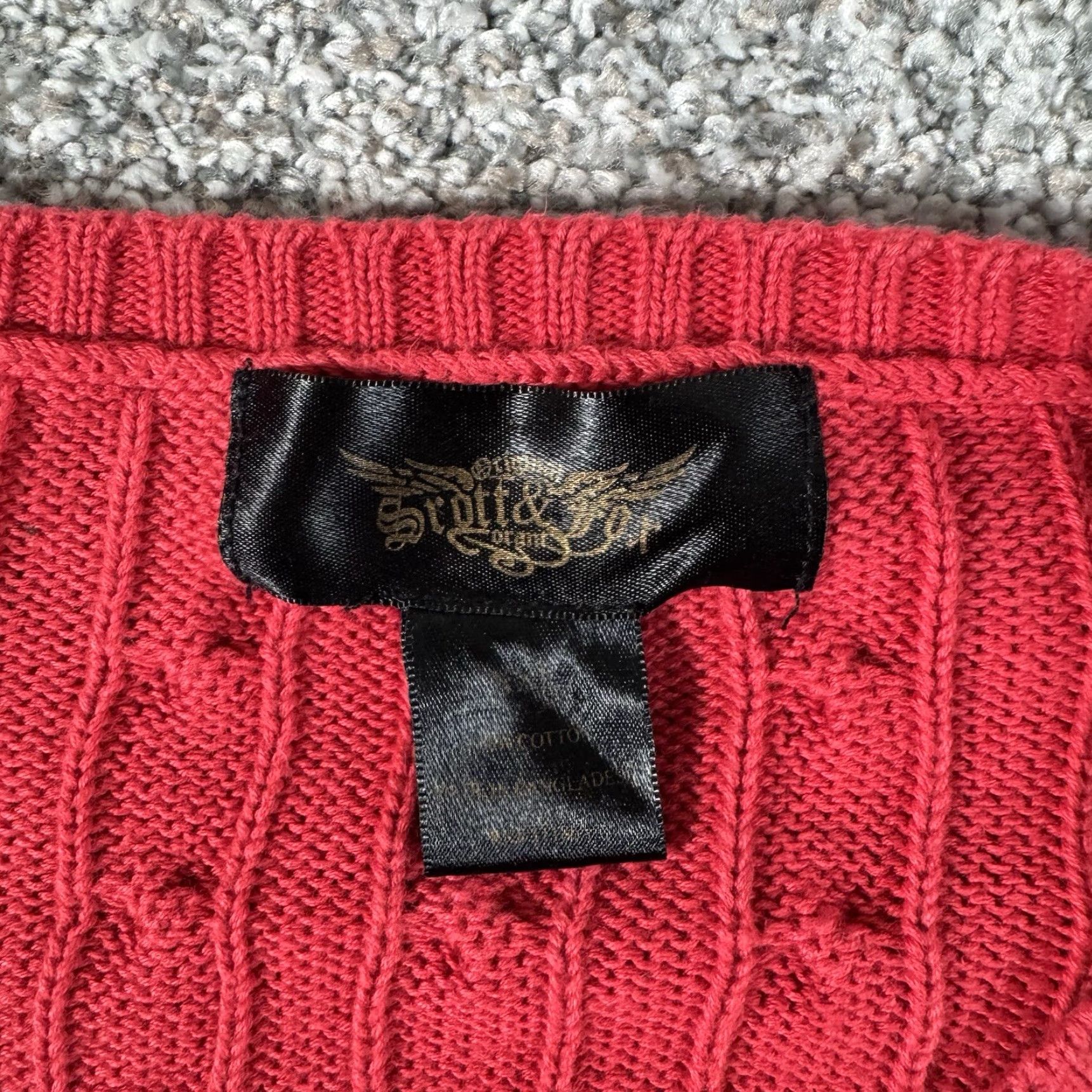 Vintage VINTAGE Y2K Sweater Vest XXL Red 100% Cotton Cable Knit Preppy Academia Heritage Men Vest 90s Christmas Holiday Retro Size US XXL / EU 58 / 5 - 6 Thumbnail