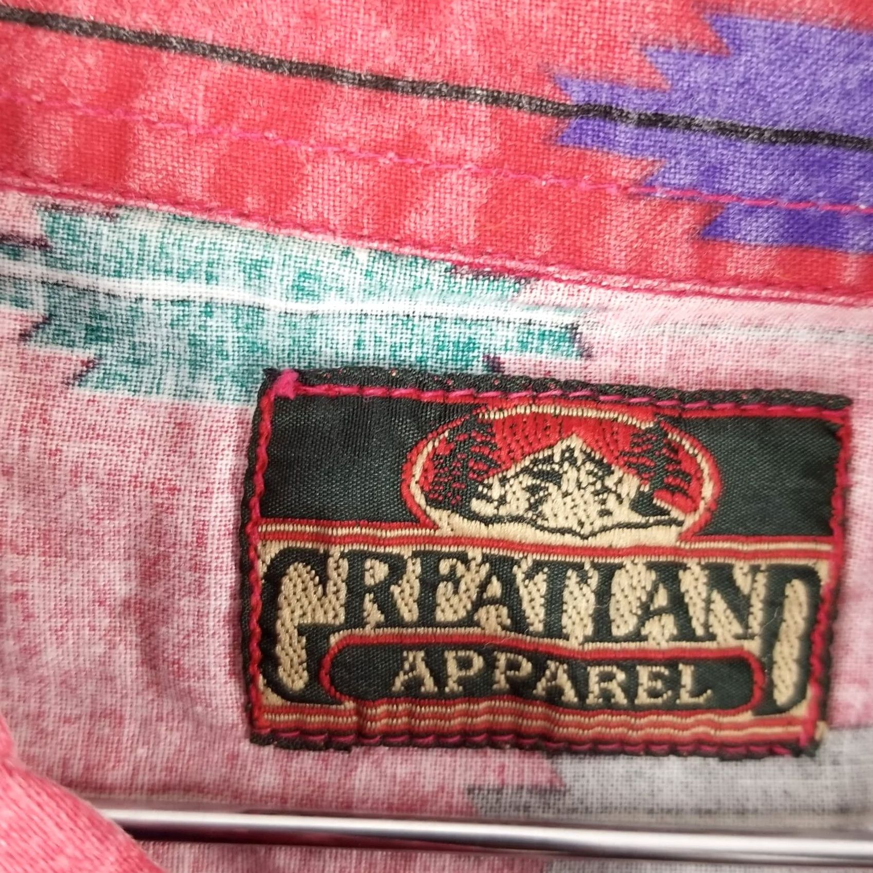 Vintage Greatland Denim Shirt Western Casual Men L Red AOP Cowboy Vintage Shirt Down Button-Up 100% Cotton Greatland Men Shirt Western Denim Red L Vintage Size US L / EU 52-54 / 3 - 2 Thumbnail