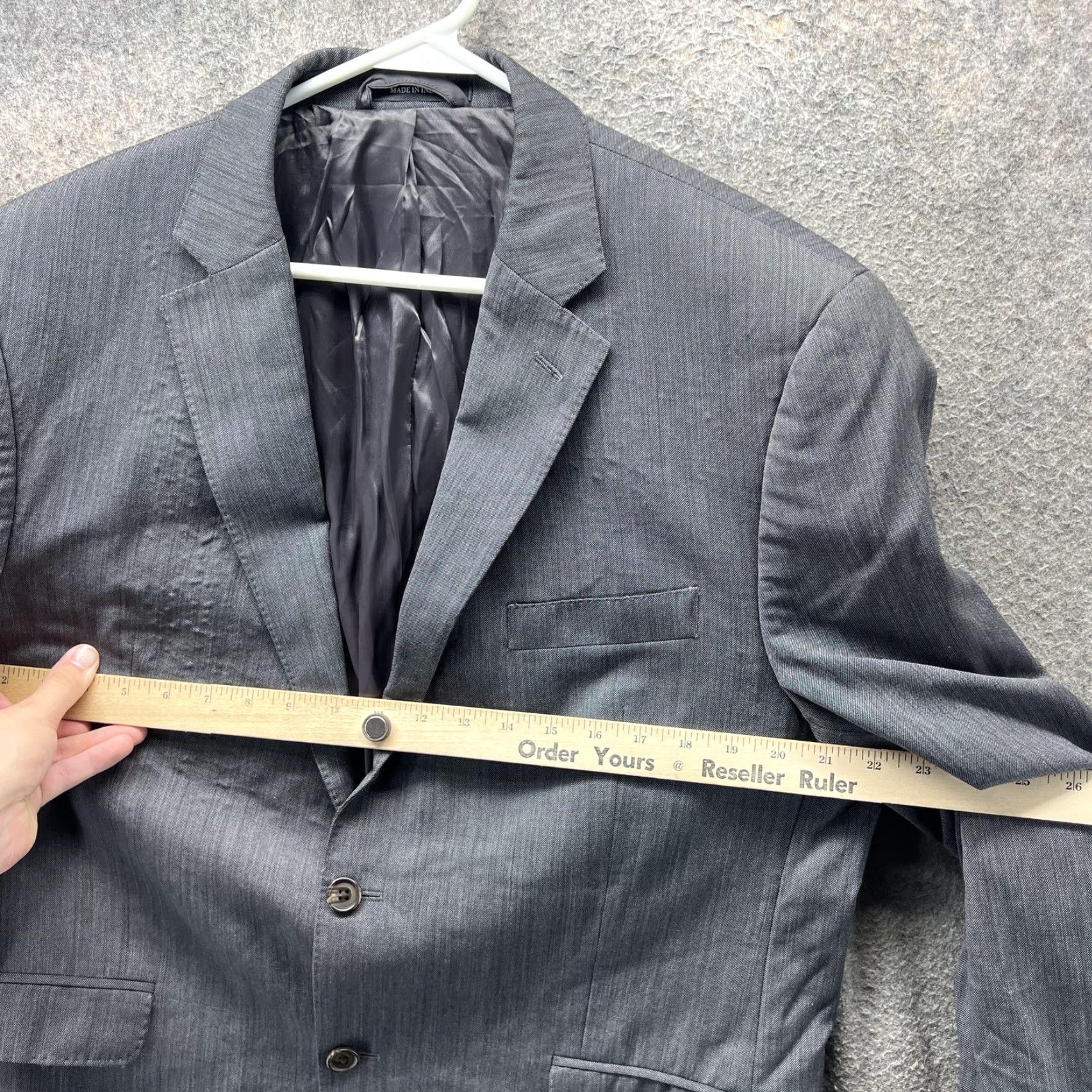 Ralph Lauren VINTAGE Lauren Ralph Lauren Blazer Mens 44R Gray Wool Slim Fit Sport Coat Jacket Size 44R - 6 Thumbnail