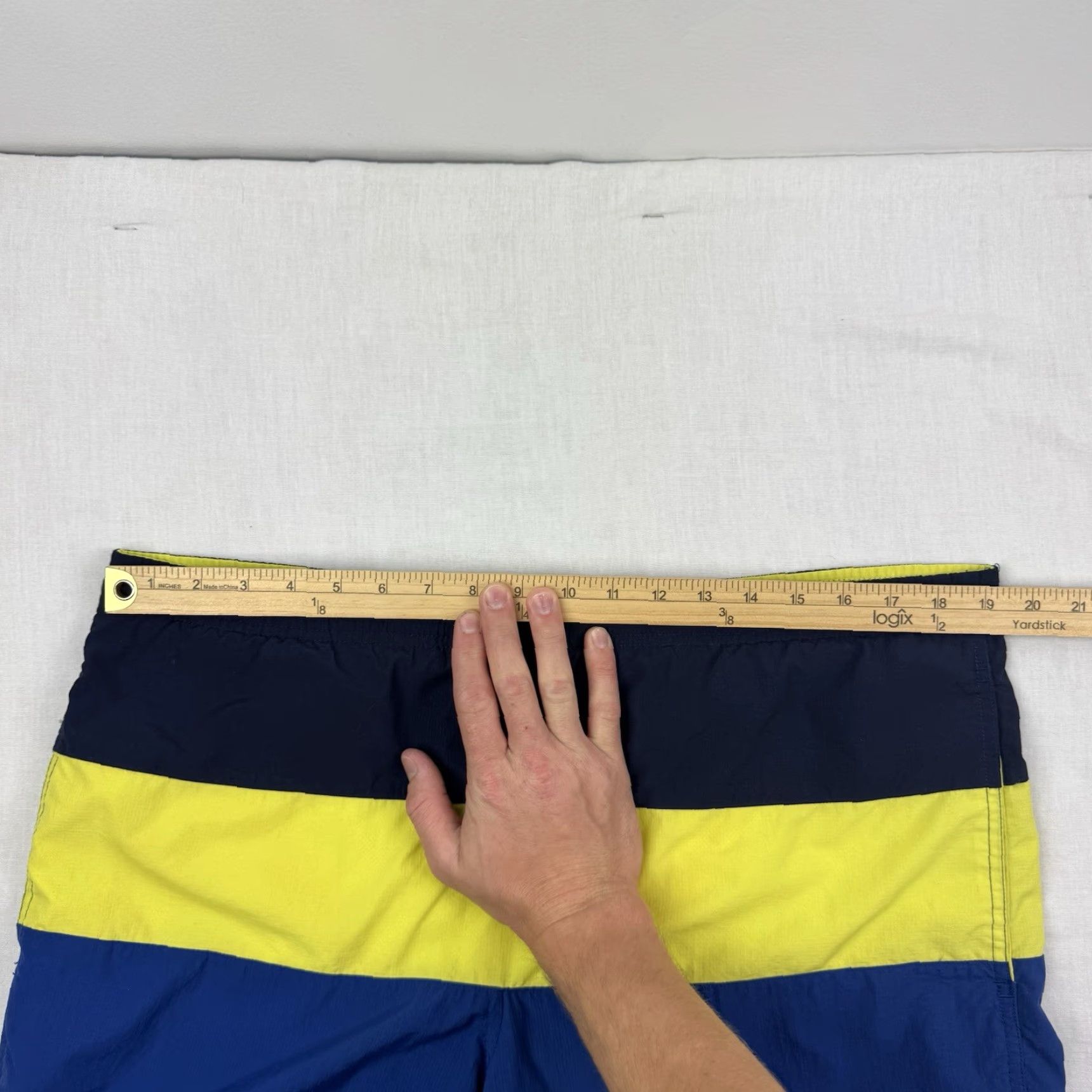 Nautica VINTAGE Nautica Competition Swim Trunks Adult M Striped Blue 90s Beach Mens Size US 31 - 6 Thumbnail