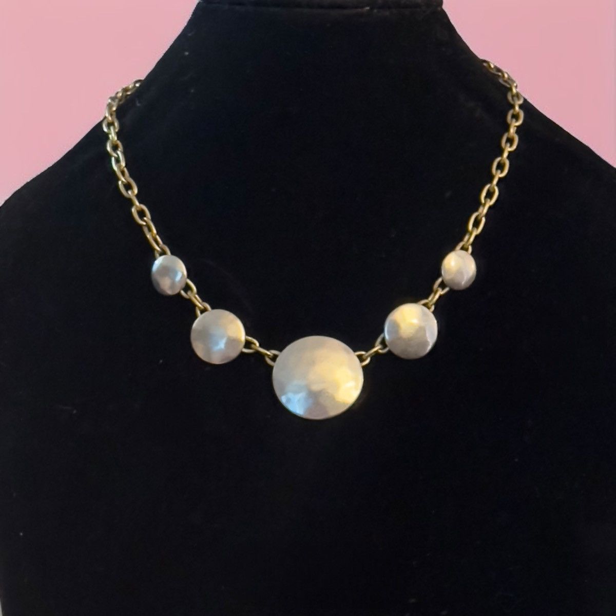 Lucky Brand Lucky Brand two tone hammered discs necklace Size ONE SIZE - 1 Thumbnail