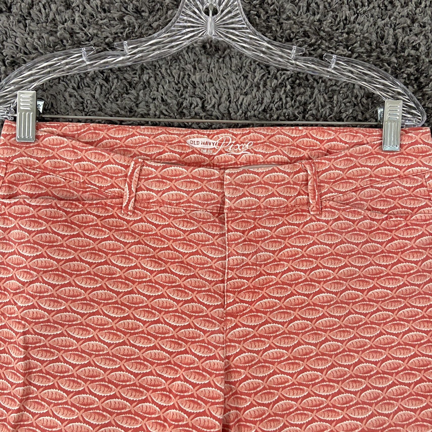 Old Navy OLD NAVY Pixie Pants Chino Women’s 6 Regular Pink Fish Pattern Pockets Size 28" / US 6 / IT 42 - 5 Thumbnail