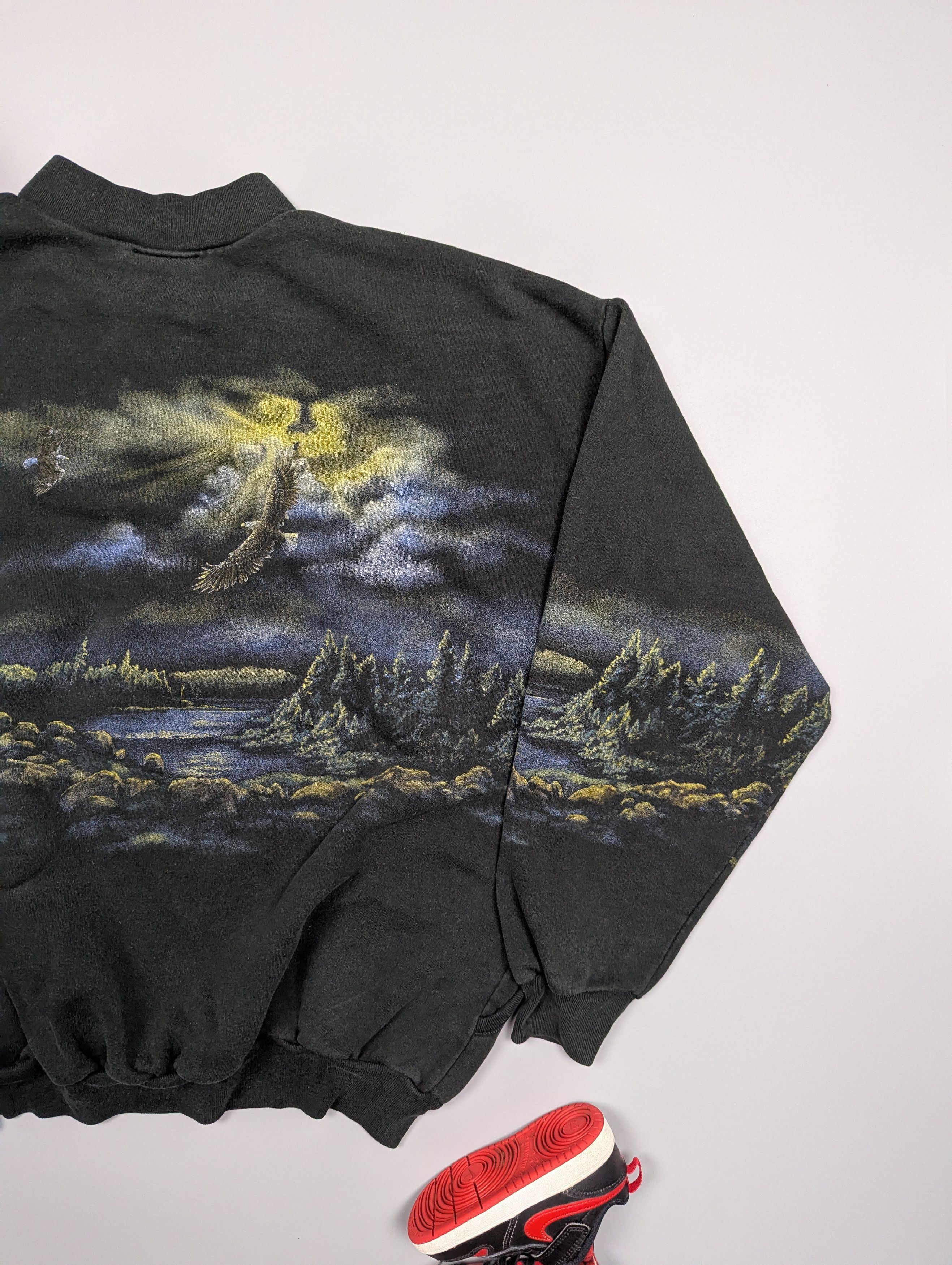 Vintage ART UNLIMITED VTG Sweatshirt/Sweater Nature & Eagles Print Size US XXL / EU 58 / 5 - 11 Thumbnail