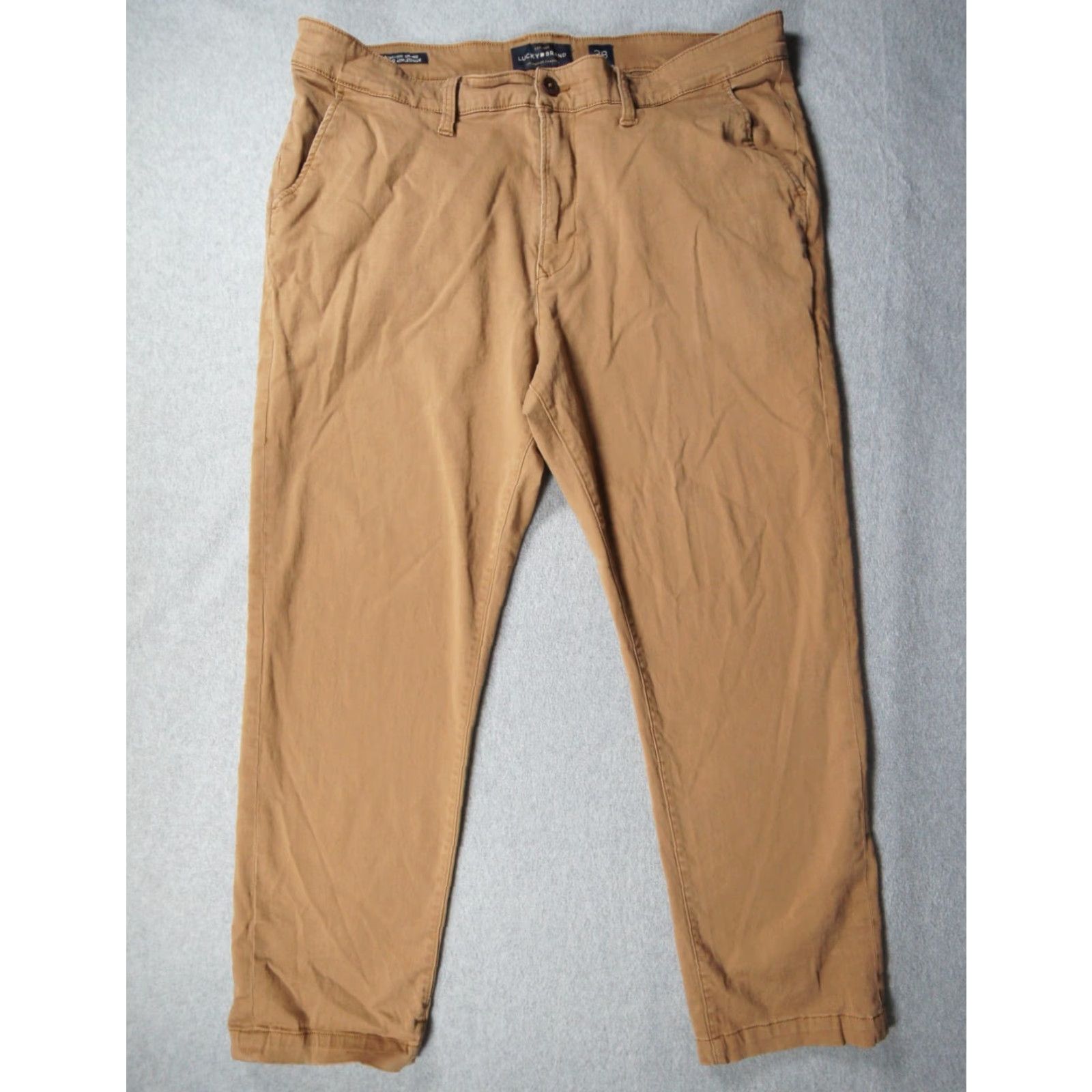 Lucky Brand Lucky Brand Pants Mens 38x28 Beige Chino Athletic 410 Stretch Adult Casual Regular 5-Pocket Design Front Flat Front Belt Loops Zip Cotton Spandex Size US 38 / EU 54 - 2 Thumbnail