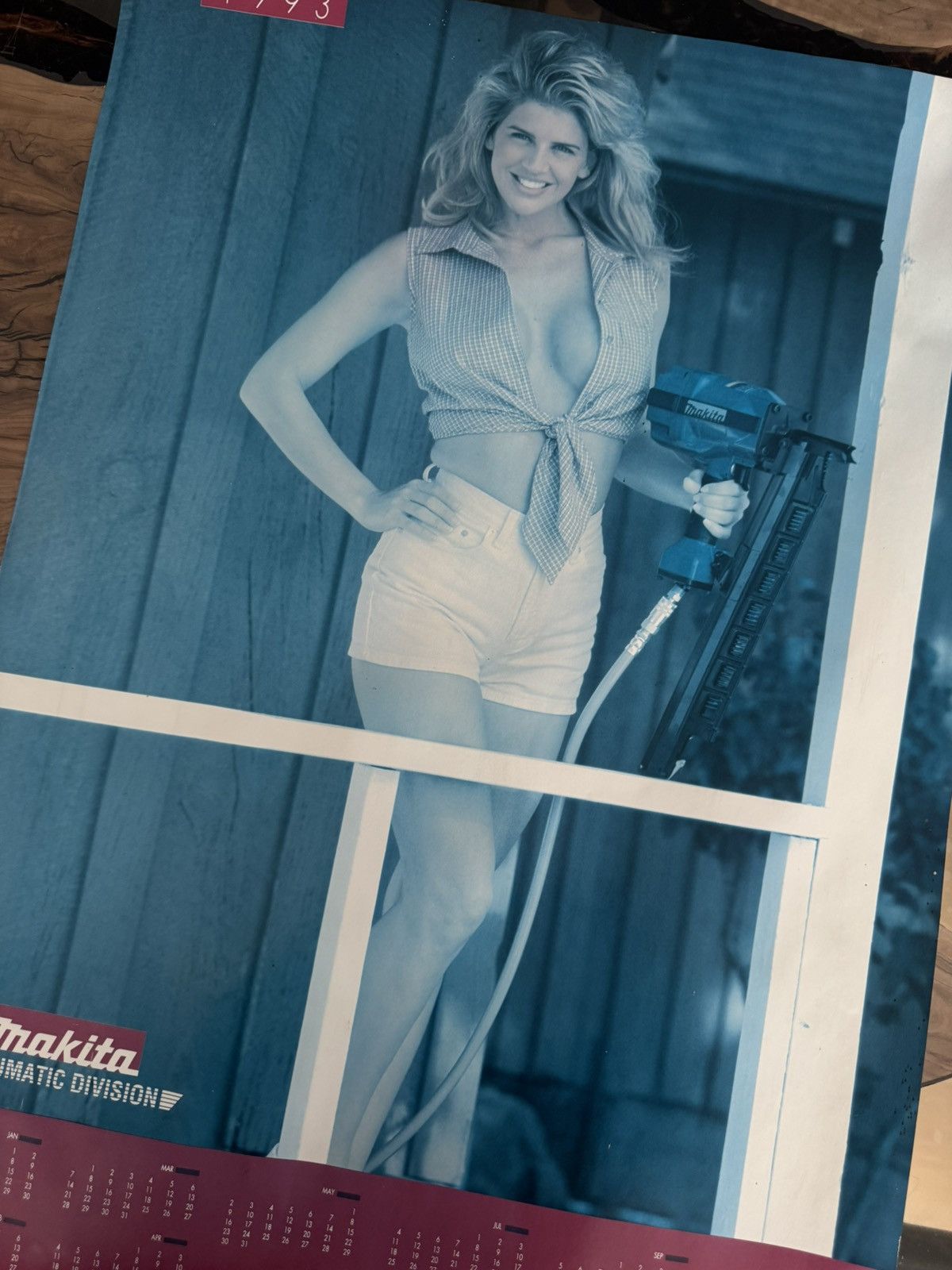 Playboy Makita Nail Gun Babe 1993 Calendar Sexy Girl Poster Size ONE SIZE - 7 Thumbnail