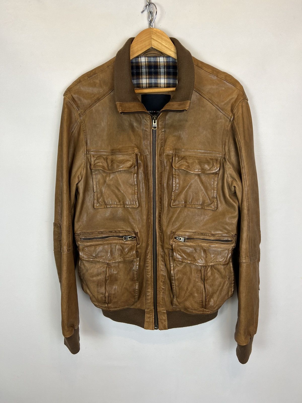 Tommy Hilfiger Vintage Tommy Hilfiger leather jacket brown moto Size US M / EU 48-50 / 2 - 1 Thumbnail