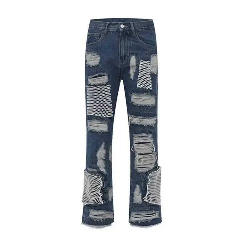 Japanese Brand Ripped Straight Frayed Loose Harajuku Style With Scuffs Size US 32 / EU 48 - 3 Thumbnail