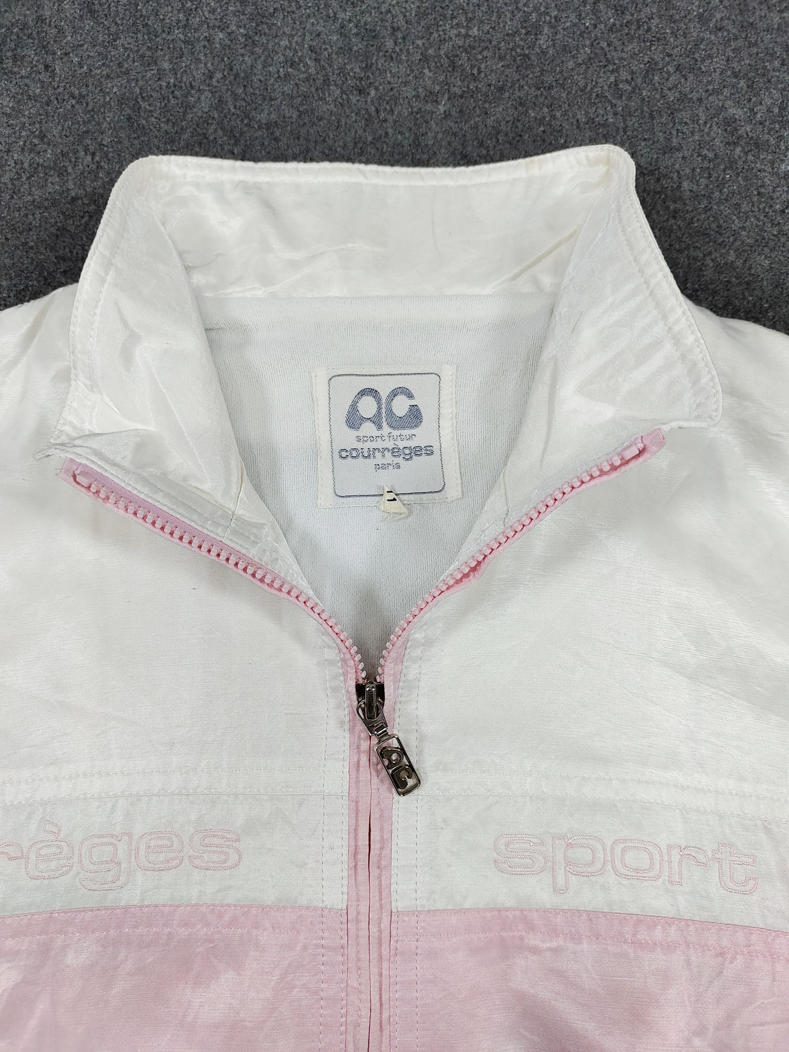 Courreges 90s Couregges Sport- Embroidered Script Cropped Track Jacket Size L / US 10 / IT 46 - 6 Thumbnail