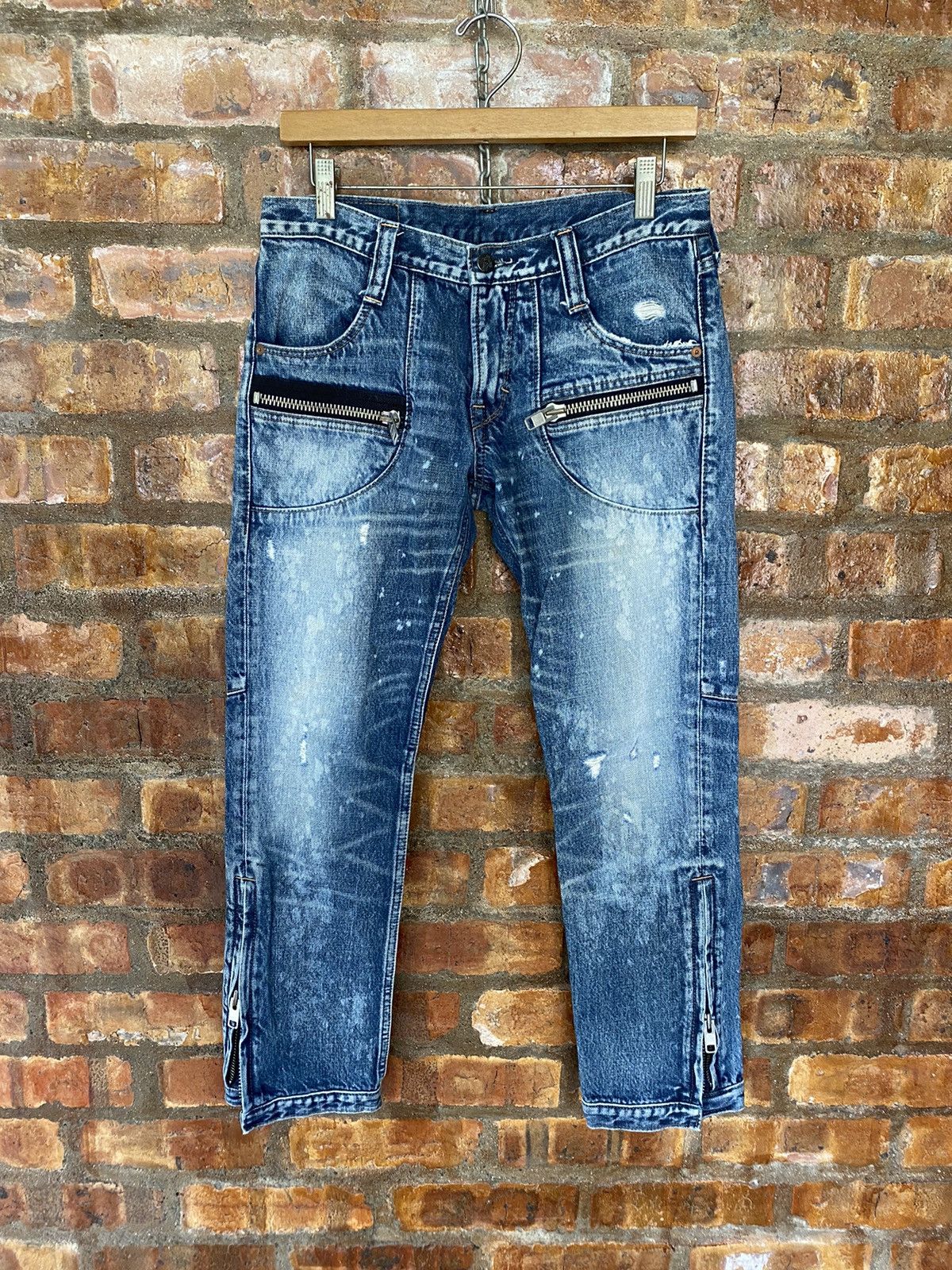 Hysteric Glamour RNA DNA Japan Large YKK Zipper Rider Racing denim Size 31" - 2 Thumbnail