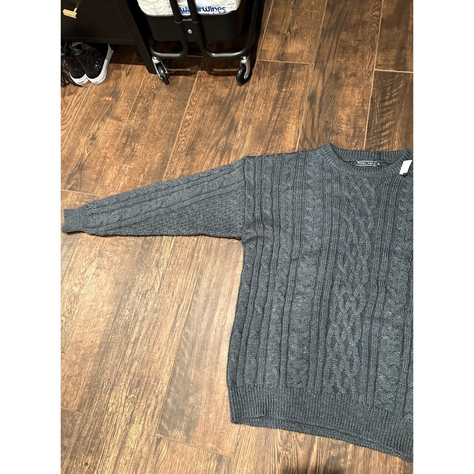Vintage Woolovers Jumper Knit Pullover Cable Knit Aran 2XL Mens Green Wool NWT Size US XXL / EU 58 / 5 - 3 Thumbnail