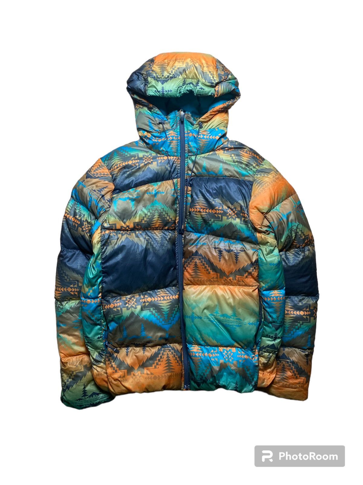 image of Vintage Nike Acg Pendleton Aztec Down Jacket Puffer, Men's (Size Large)