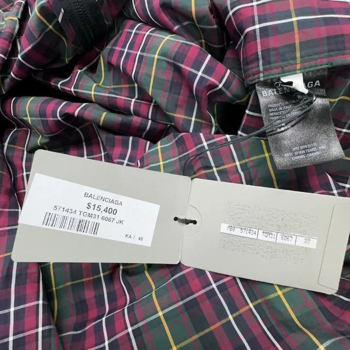 Balenciaga Balenciaga Plaid Zip-Up Jacket for Men 0079-2507 Size US L / EU 52-54 / 3 - 7 Thumbnail