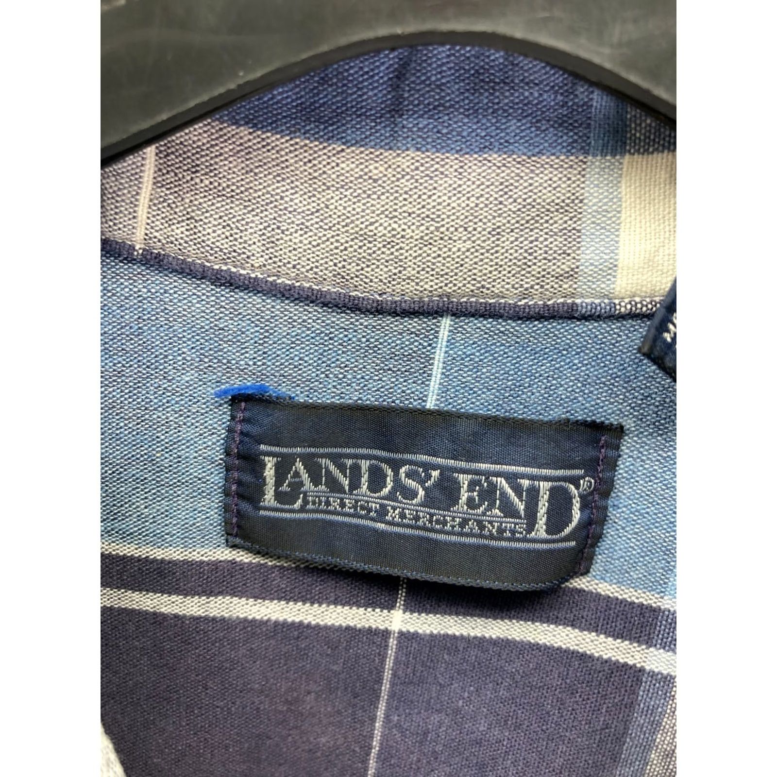Lands' End Lands' End Button Down Shirt Mens L Blue Plaid Long Sleeve Button-Up Casual Travel 90s Outdoor Mens Regular Big & Tall Size US L / EU 52-54 / 3 - 6 Thumbnail
