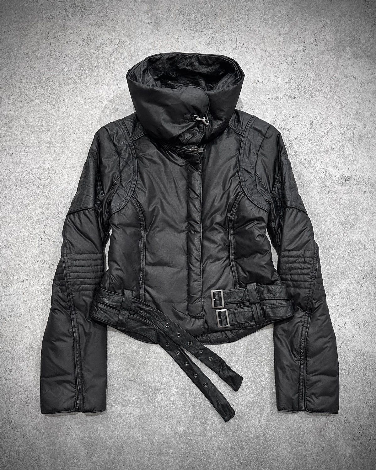 Japanese Brand Enchantement High Neck Leather Combine Rider Jacket Lgb Size S / US 4 / IT 40 - 1 Thumbnail