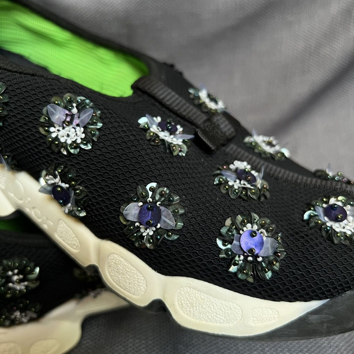 Dior Dior Fusion Embellished Mesh Sneakers Black Size US 8 / IT 38 - 4 Thumbnail