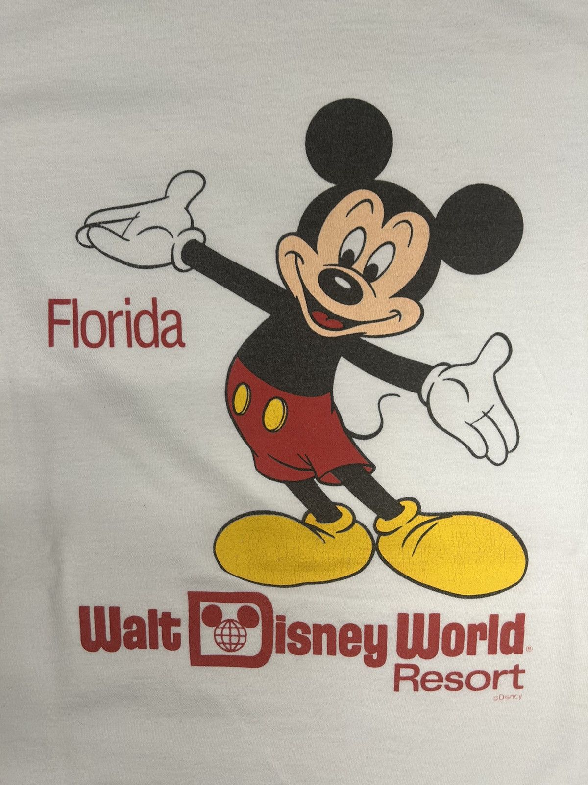 Disney Crazy Vintage 90s Mickey Mouse Disney World White Tee Shirt Size US L / EU 52-54 / 3 - 2 Thumbnail