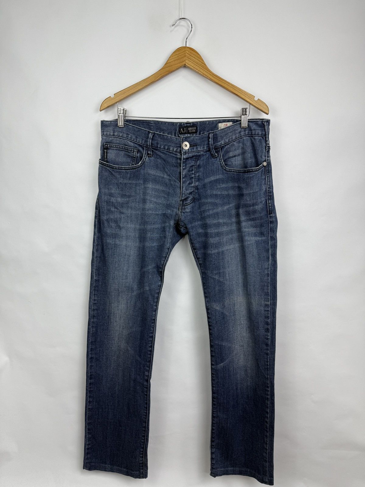 Armani 🇺🇸 Vintage 90s Armani Jeans J02 Extra Slim Fit Comfort Fabric Size US 34 / EU 50 - 3 Thumbnail