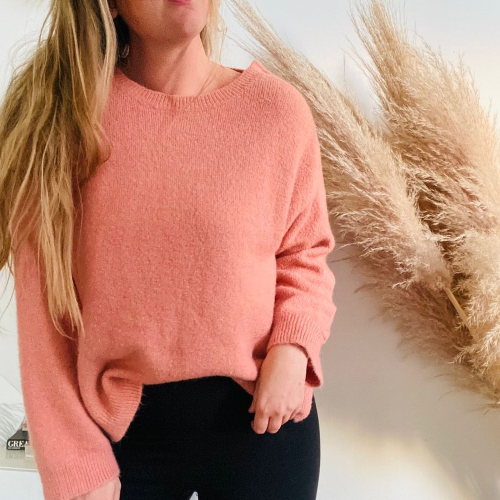 Nordstrom NORDSTROM Leith Pink Salmon Collar Button Pullover Sweater Size S / US 4 / IT 40 - 1 Thumbnail