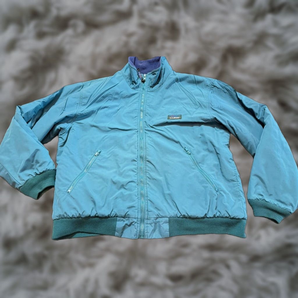 Vintage VINTAGE L.L. Bean Jacket Mens Large Windbreaker Zip Fleece Lined Green Nylon Made for Hiking Mens Size US L / EU 52-54 / 3 - 1 Thumbnail
