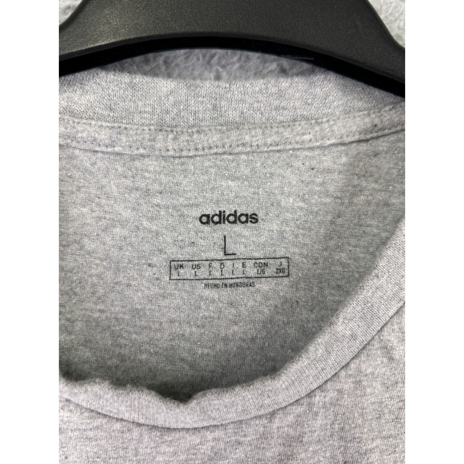 Adidas Adidas Shirt Mens Large Gray Short Sleeve Crew Neck Cotton Spellout Logo Size US L / EU 52-54 / 3 - 4 Thumbnail