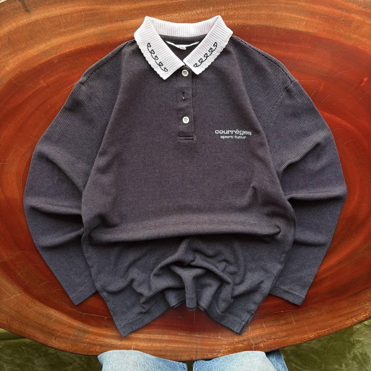 Vintage Courreges Sport Futur Polo Long Sleeve Shirt