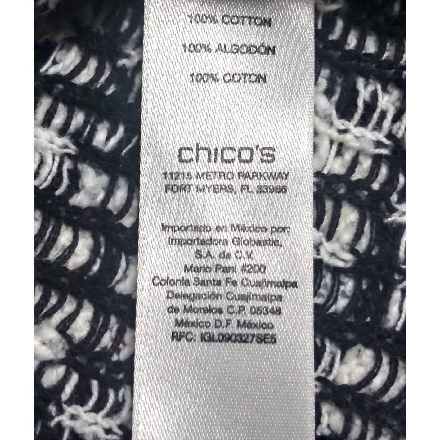 Designer Chico's sweater Leopard pattern white black Sz L/XL Size XL / US 12-14 / IT 48-50 - 7 Thumbnail