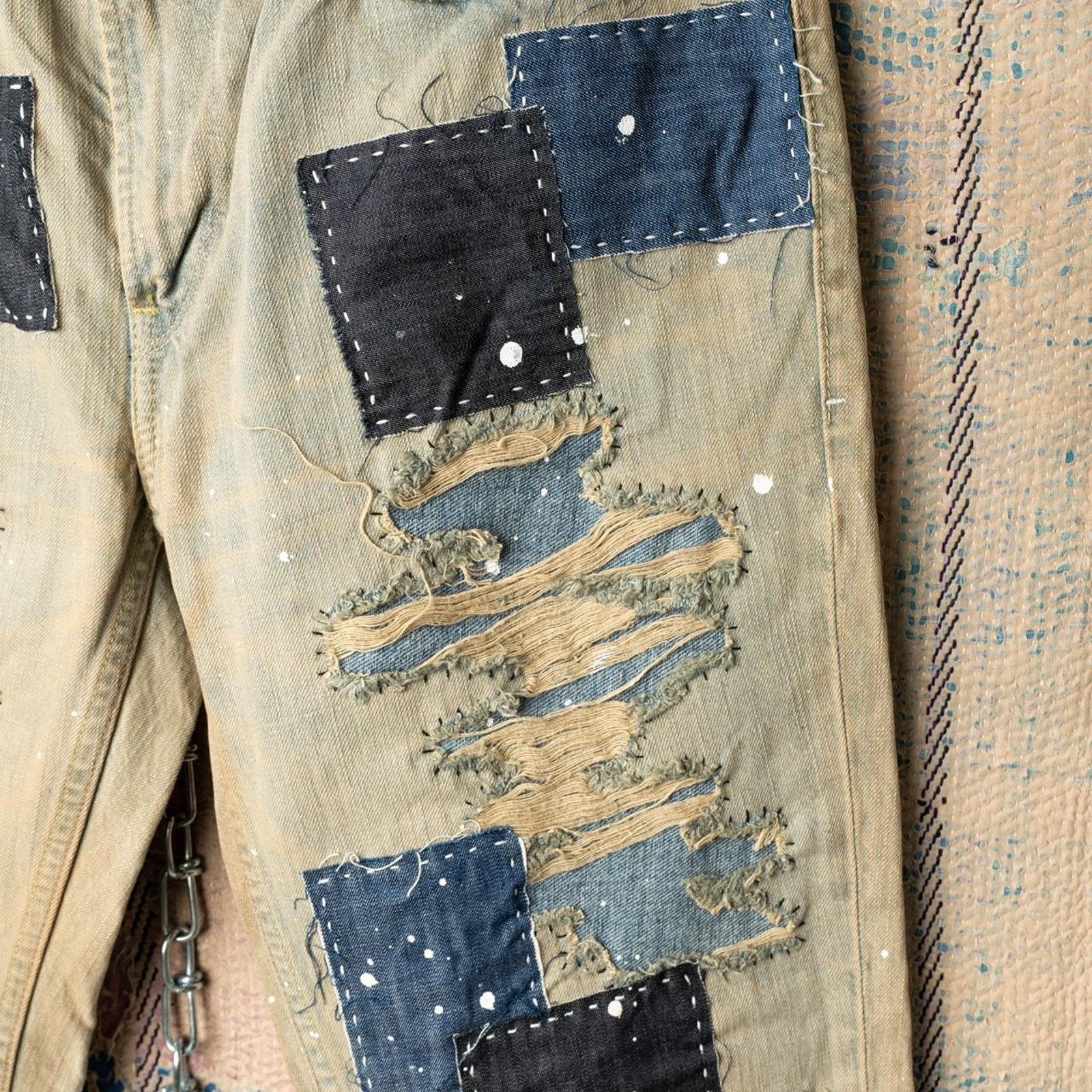 Levi's Custom levis 511 patchwork jeans 34 x 32 Size US 34 / EU 50 - 4 Thumbnail