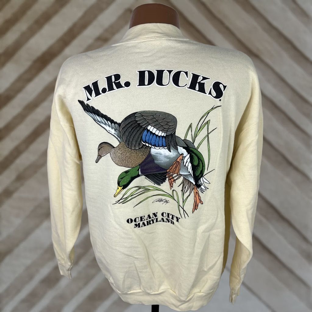 Buttero Vintage MR Ducks Sweatshirt Mens XL Butter Yellow Outdoor Duck Hunting Birds Size US XL / EU 56 / 4 - 1 Thumbnail