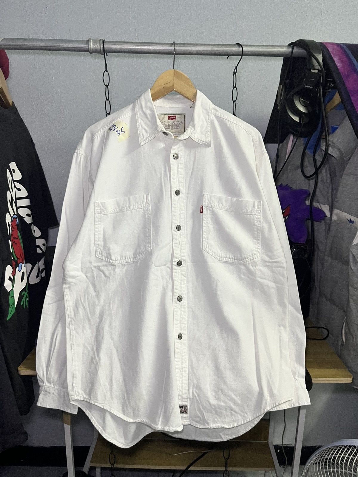 Levi's Vintage Clothing VTG Levi’s long sleeve white denim shirts Size US M / EU 48-50 / 2 - 1 Thumbnail